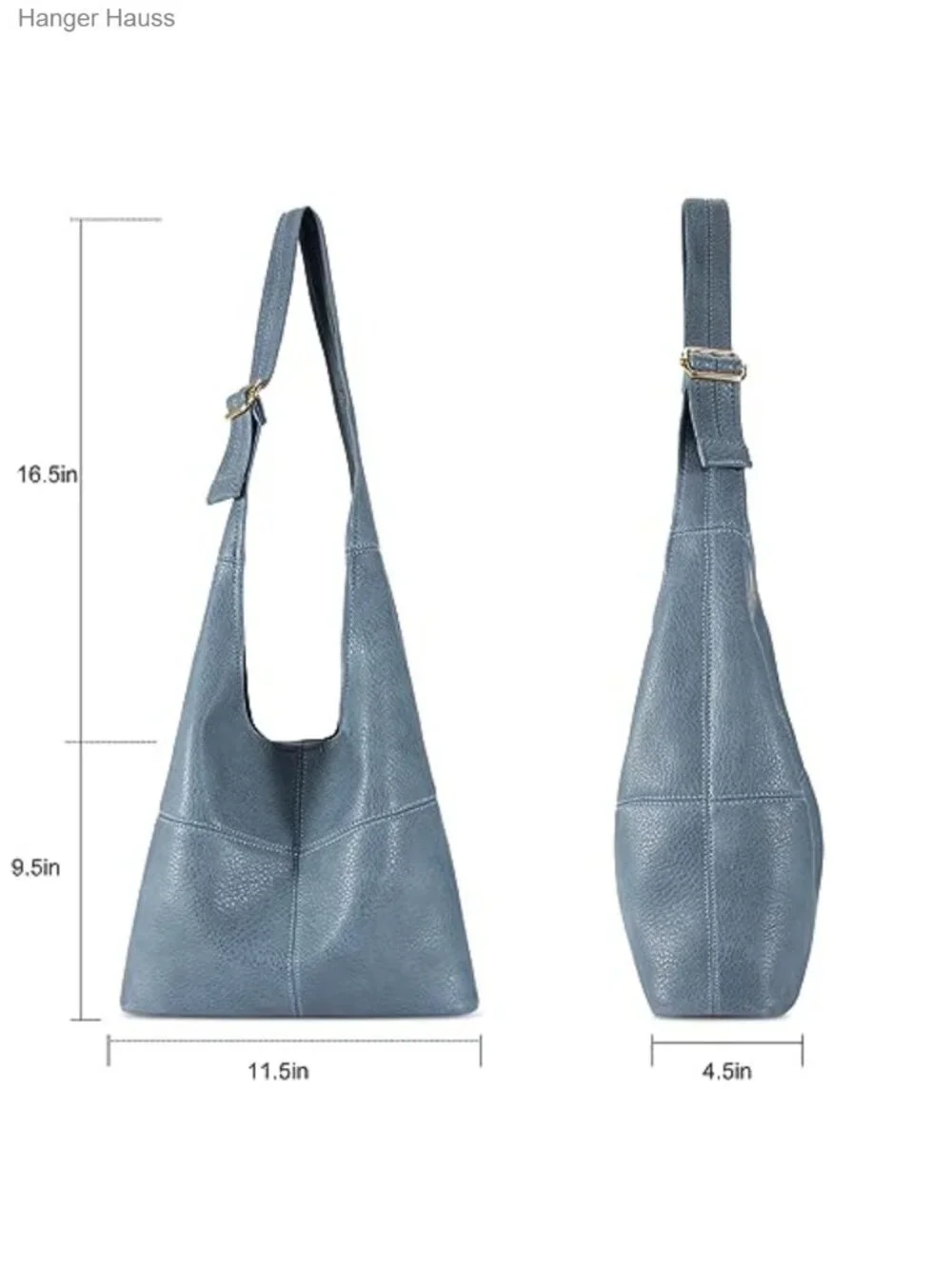 Vegan Leather Hobo Purse with Wristlet, Magnetic Closure, Adjustable Strap,